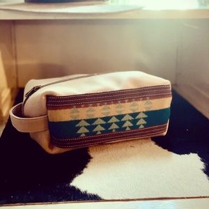 Leather and Pendleton shaver kit bag